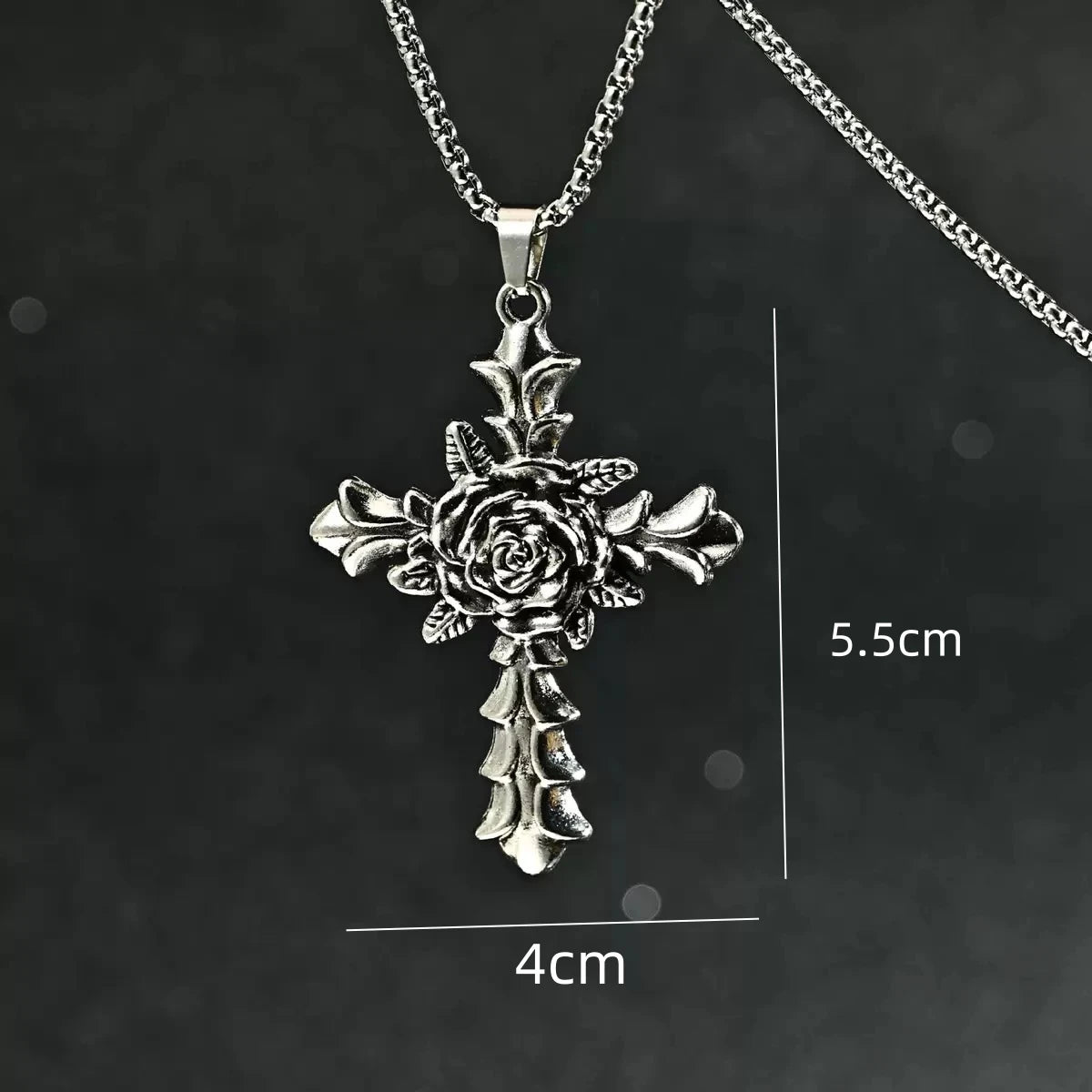 Collar de cruz de rosa