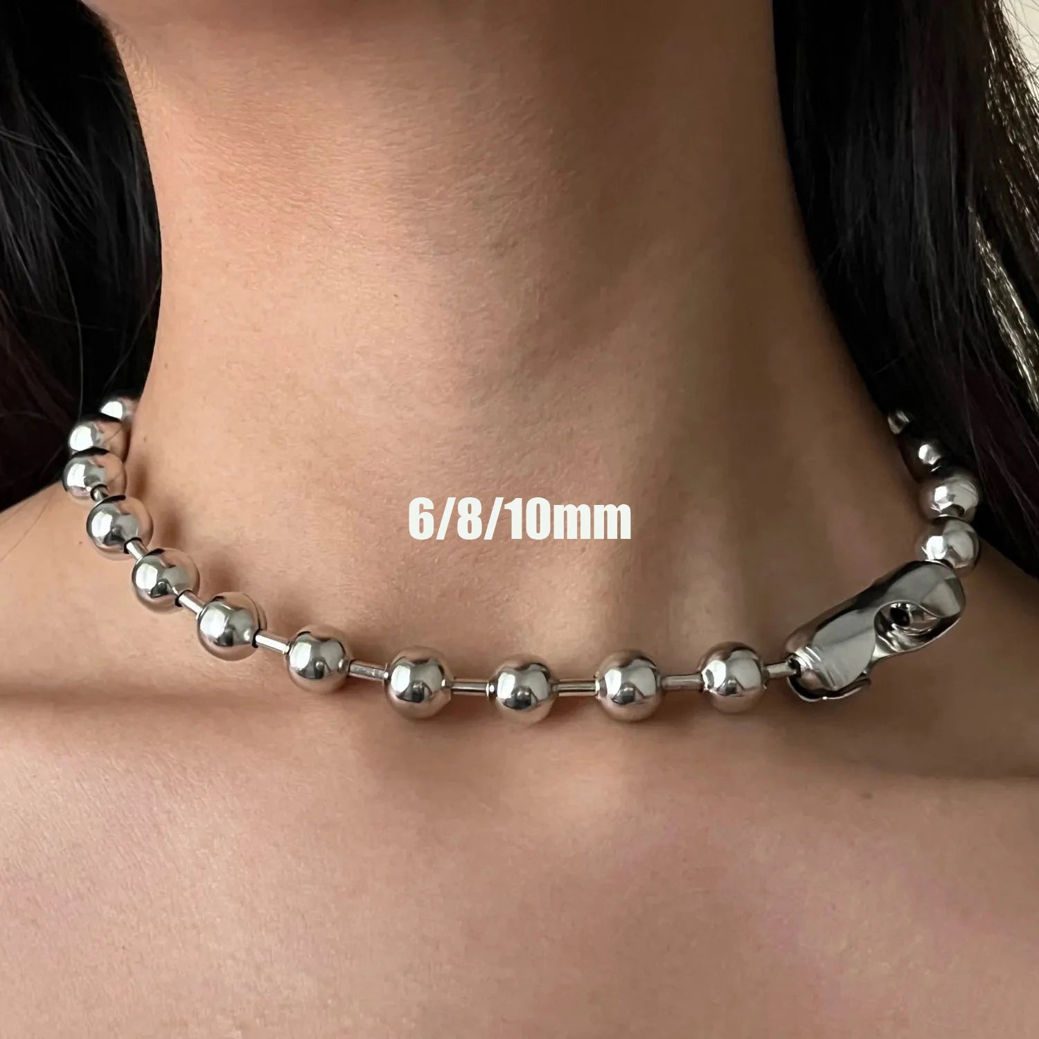 Collar de bolas de acero inoxidable de 6/8/10mm