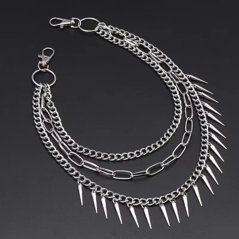 Cadena triple con puntas metálicas