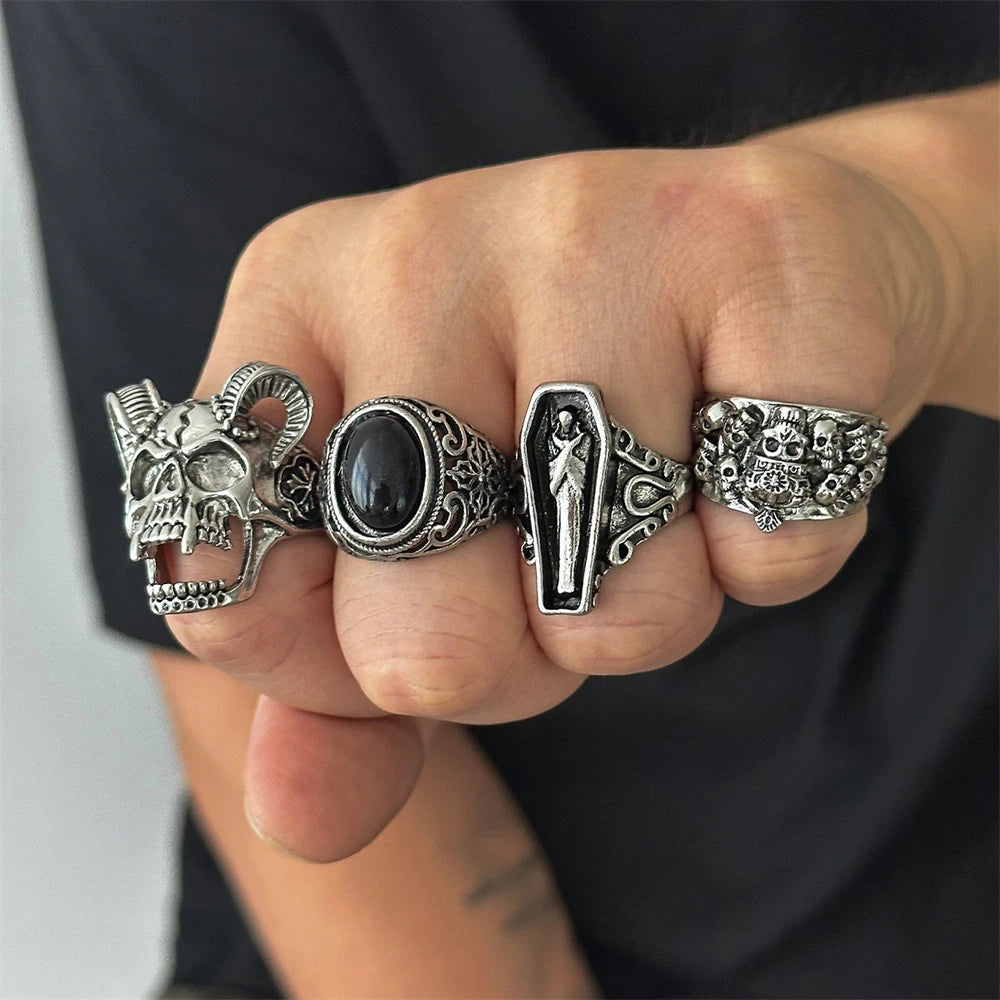Pack 5 anillos goticos