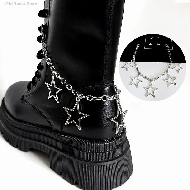Cadena de Metal para zapatos corazón y estrella