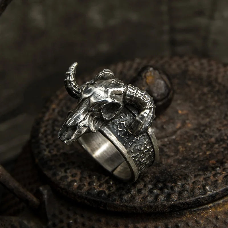 Anillo de cráneo de cabra reajustable
