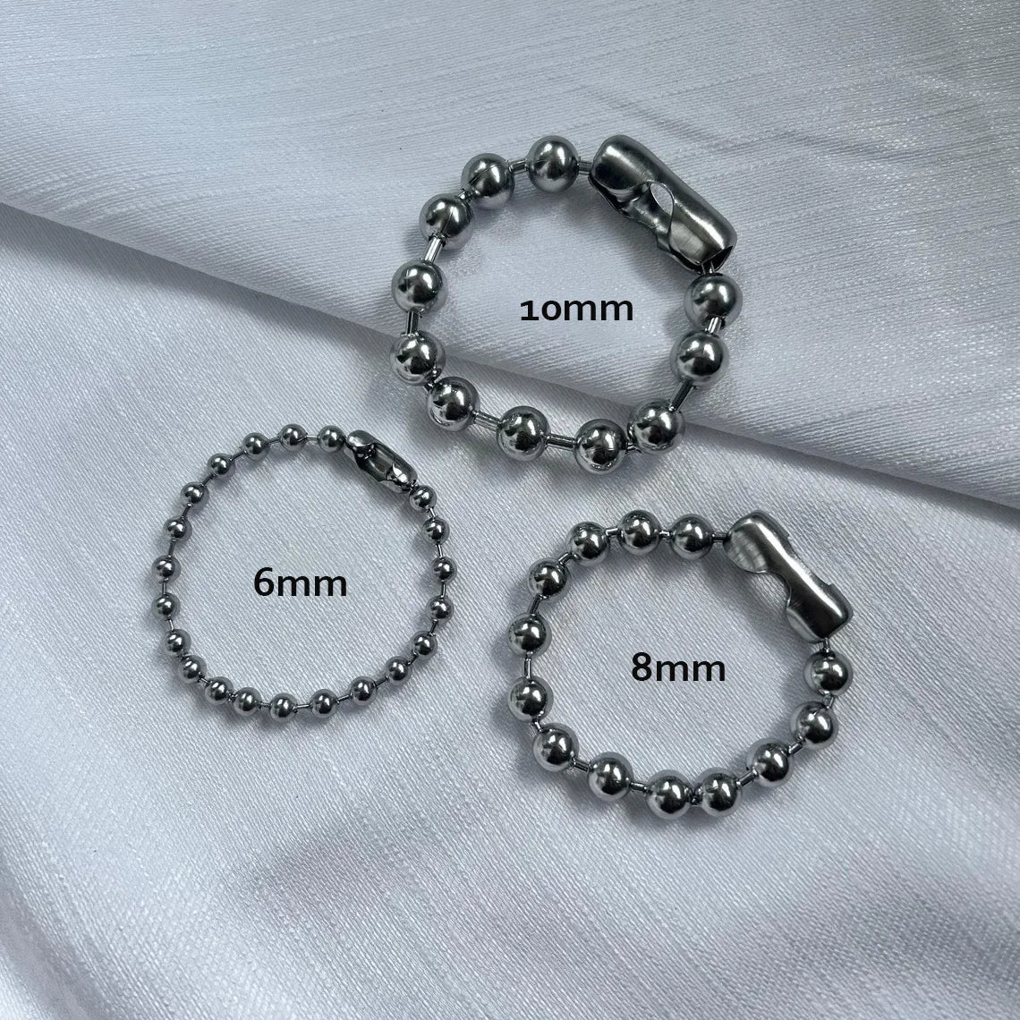 Pulsera de acero inoxidable de 6mm, 8mm y 10mm