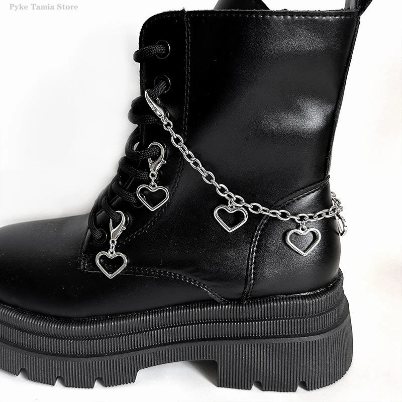 Cadena de Metal para zapatos corazón y estrella
