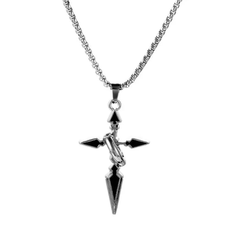 Colgante de cruz con anillo