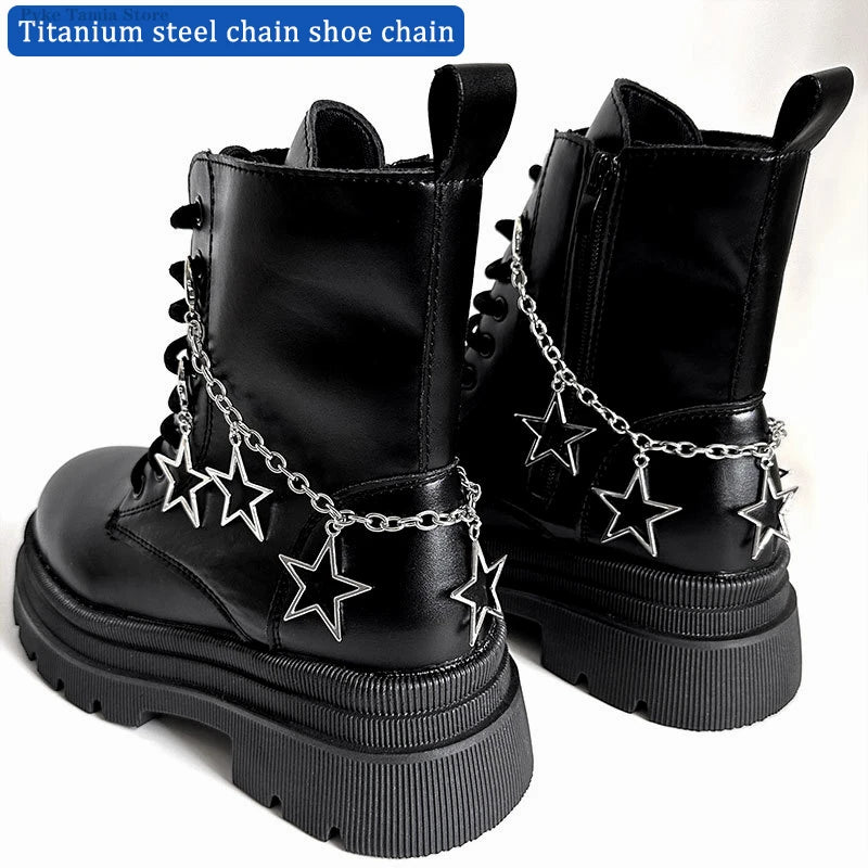 Cadena de Metal para zapatos corazón y estrella
