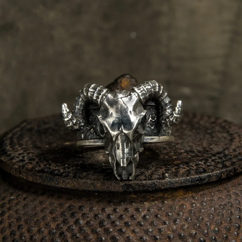 Anillo de cráneo de cabra reajustable