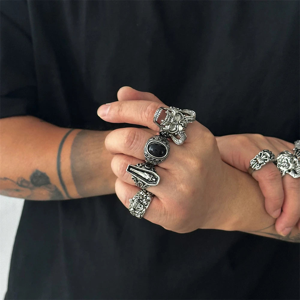 Pack 5 anillos goticos