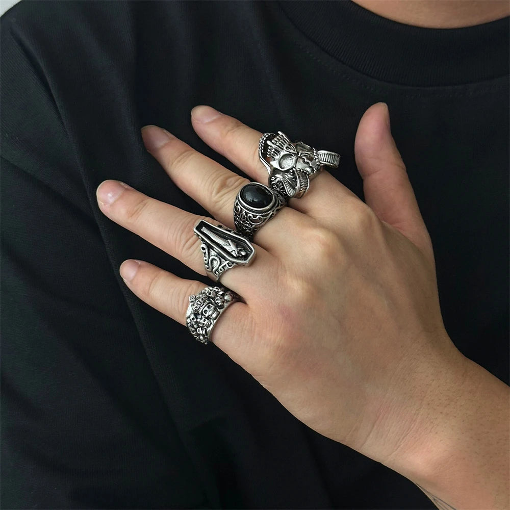 Pack 5 anillos goticos