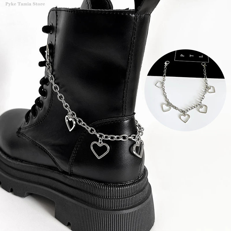 Cadena de Metal para zapatos corazón y estrella